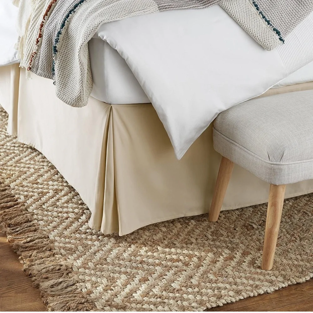 New Beige Amazon Basics Queen Bed Skirt - Classic Tailored Design
